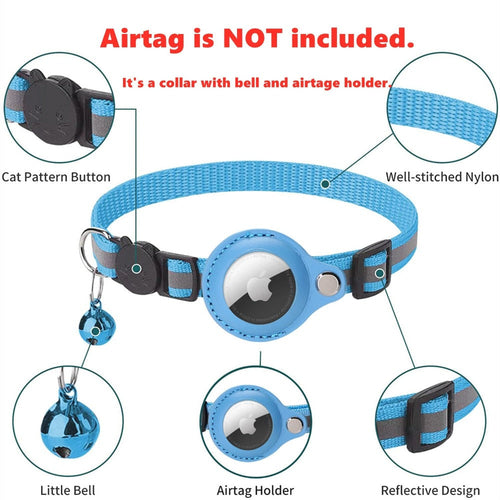 Reflective AirTag Collar for Cats & Small Dogs